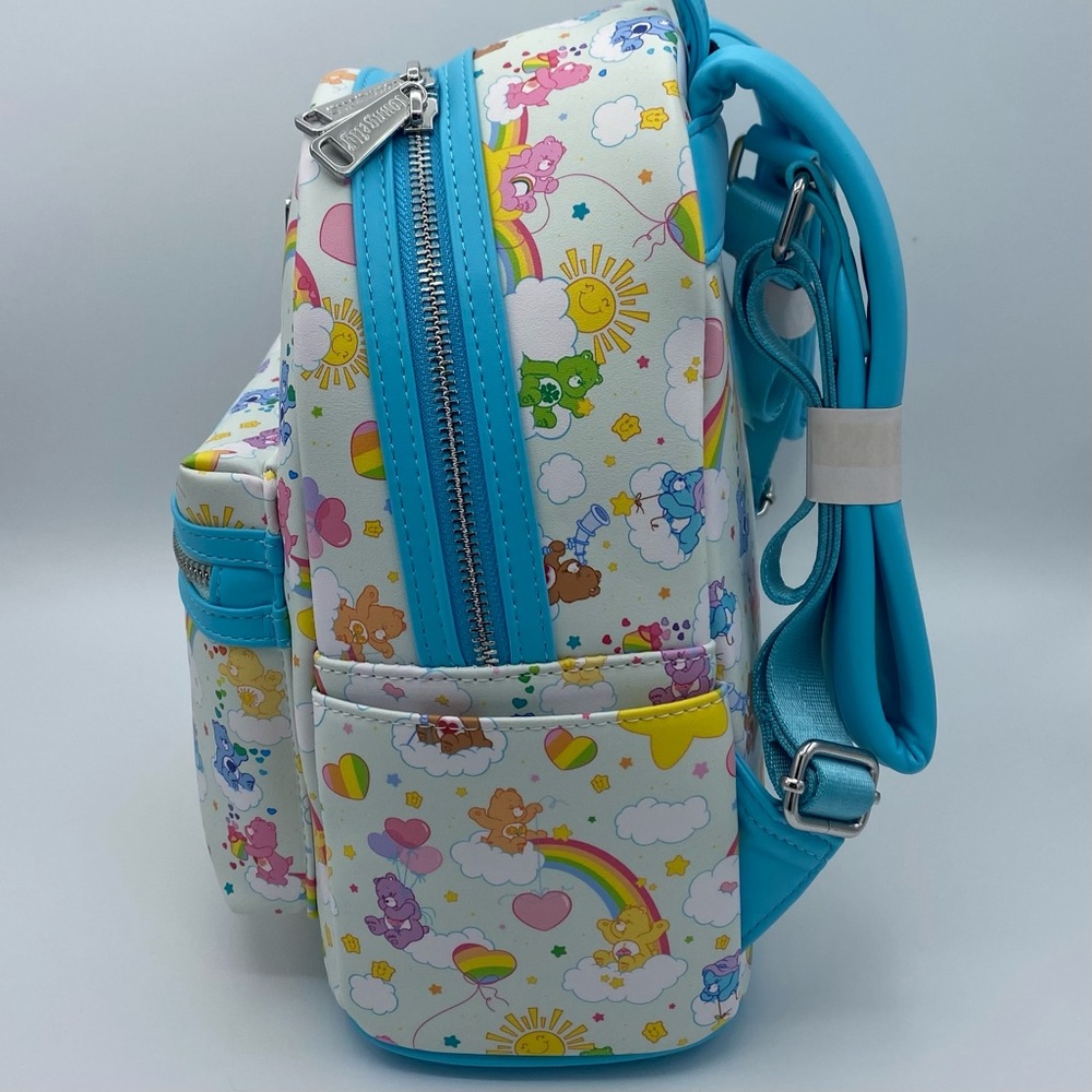 Loungefly Care Bears Mini Backpack All Over Print 40th Anniversary Blue Gifts - Picture 4 of 7